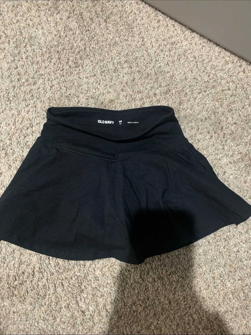 Old Navy Black Women's Skort with Flared Overlay